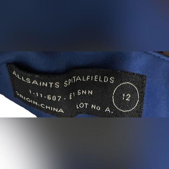 All Saints spitalfields blue Temptress dress 12 - Picture 4 of 7
